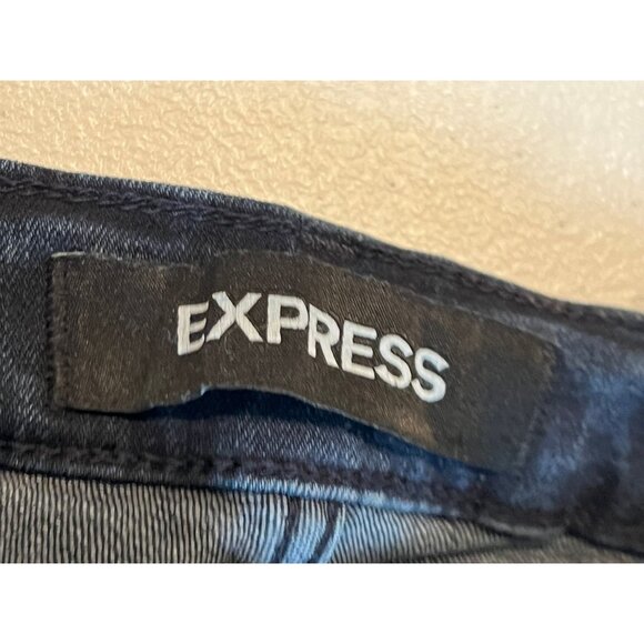 Express Denim Perfect Skinny Legging Jeans High Rise Stretch Black Size 6R/6R - Picture 10 of 10